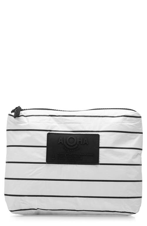 Small Water Resistant Tyvek Zip Pouch in Black On White