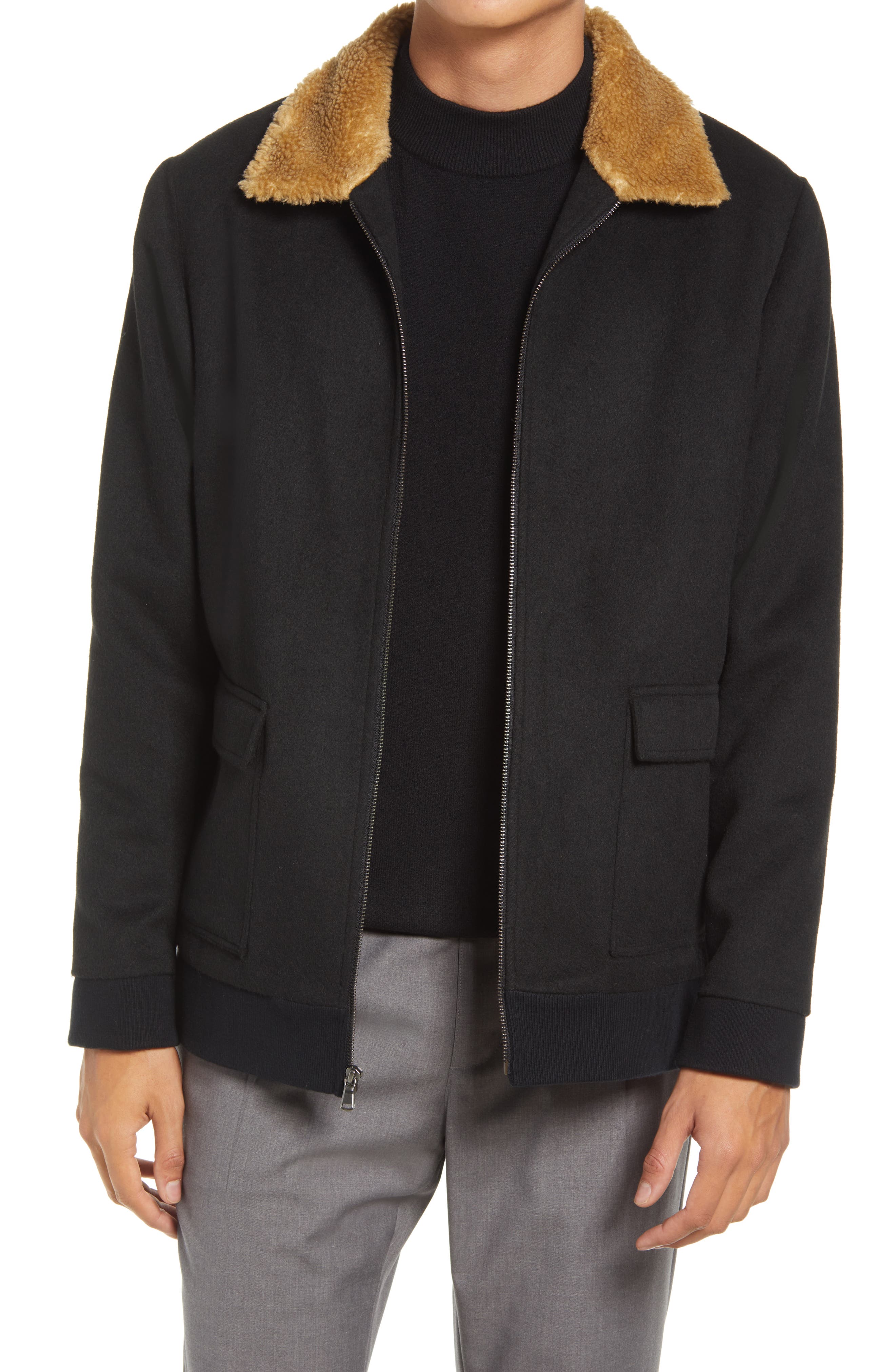 sheep wool bomber jacket