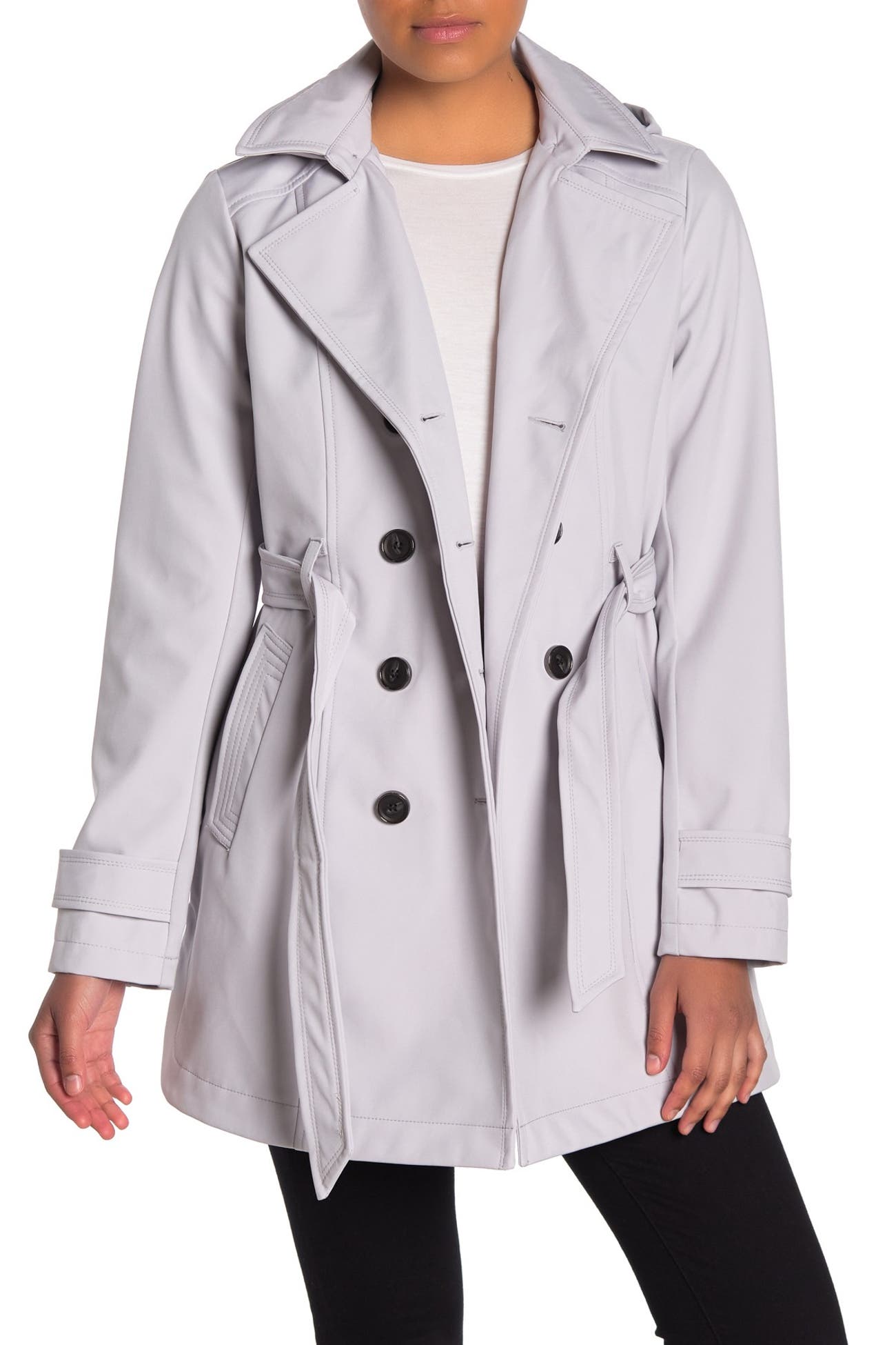 Sebby | Soft Shell Double Breast Water Resistant Trench Coat | HauteLook