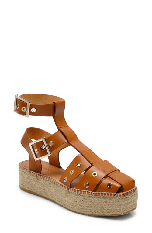 Gable Glad Ankle Strap Espadrille Platform Sandal in Tan