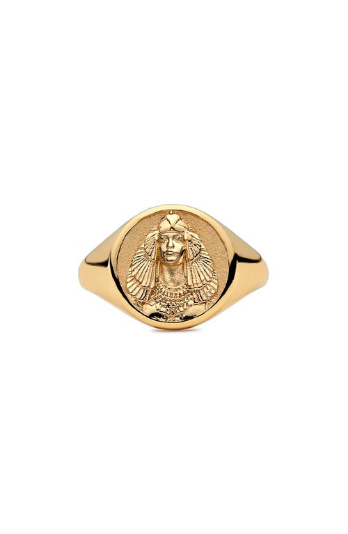 Awe Inspired Cleopatra Signet Ring in Gold Vermeil
