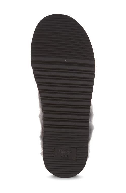 Floopi Chenille Faux Shearling Lined Slipper In Black