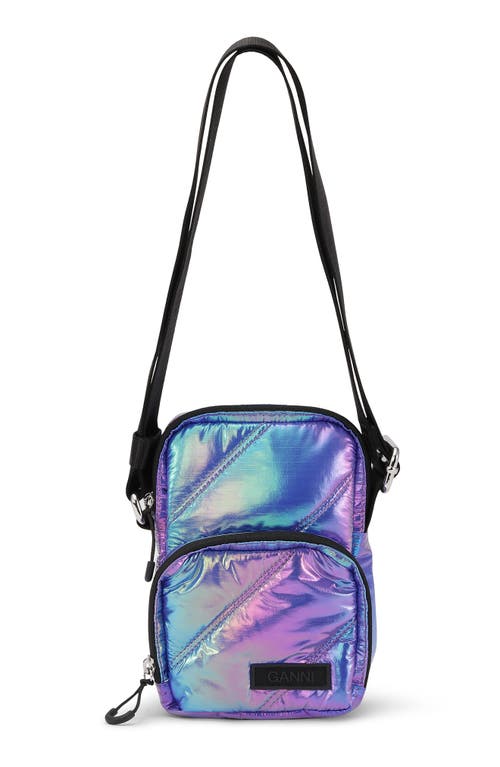 Ganni Mini Quilted Recycled Polyester Crossbody in Rainbow at Nordstrom