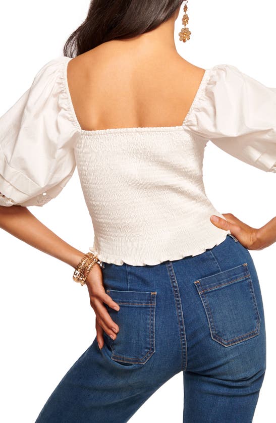 Shop Ramy Brook Zayla Ruched Puff Sleeve Top In White
