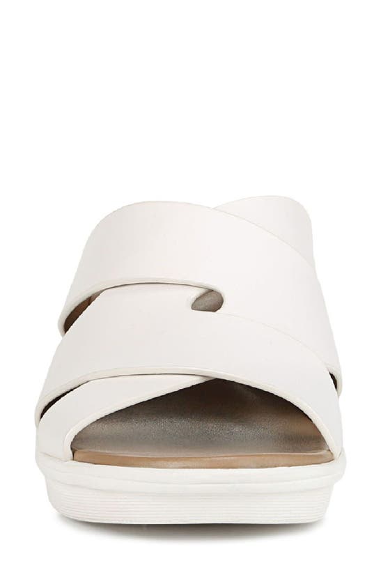 Shop Naturalizer Rowena Platform Slide Sandal In Warm White Leather