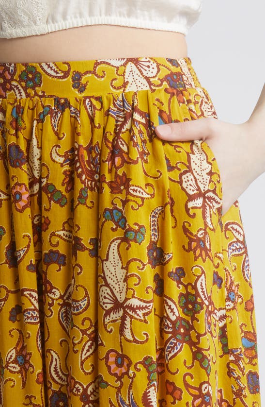 Cleobella Charlene Mixed Print Organic Cotton Voile Maxi Skirt In Evora Print