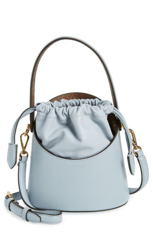 Etro Small Saturno Leather Bucket Bag in Blu at Nordstrom