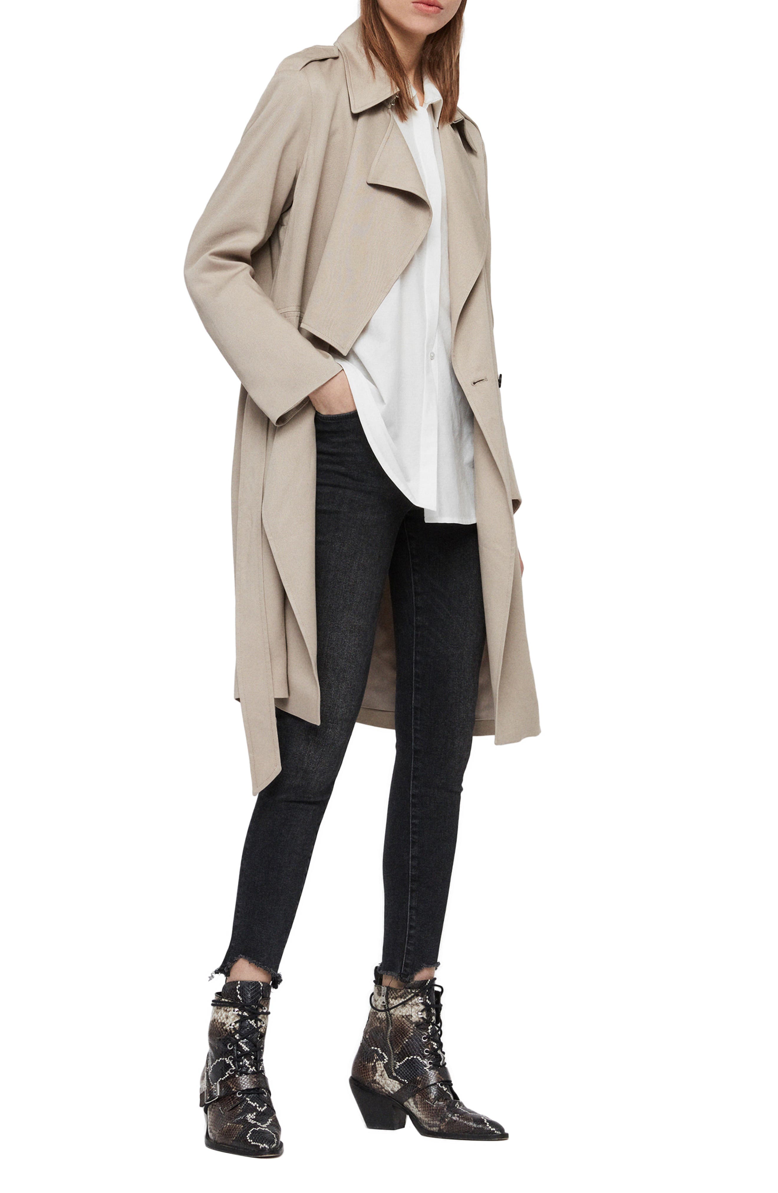 allsaints bexley trench coat