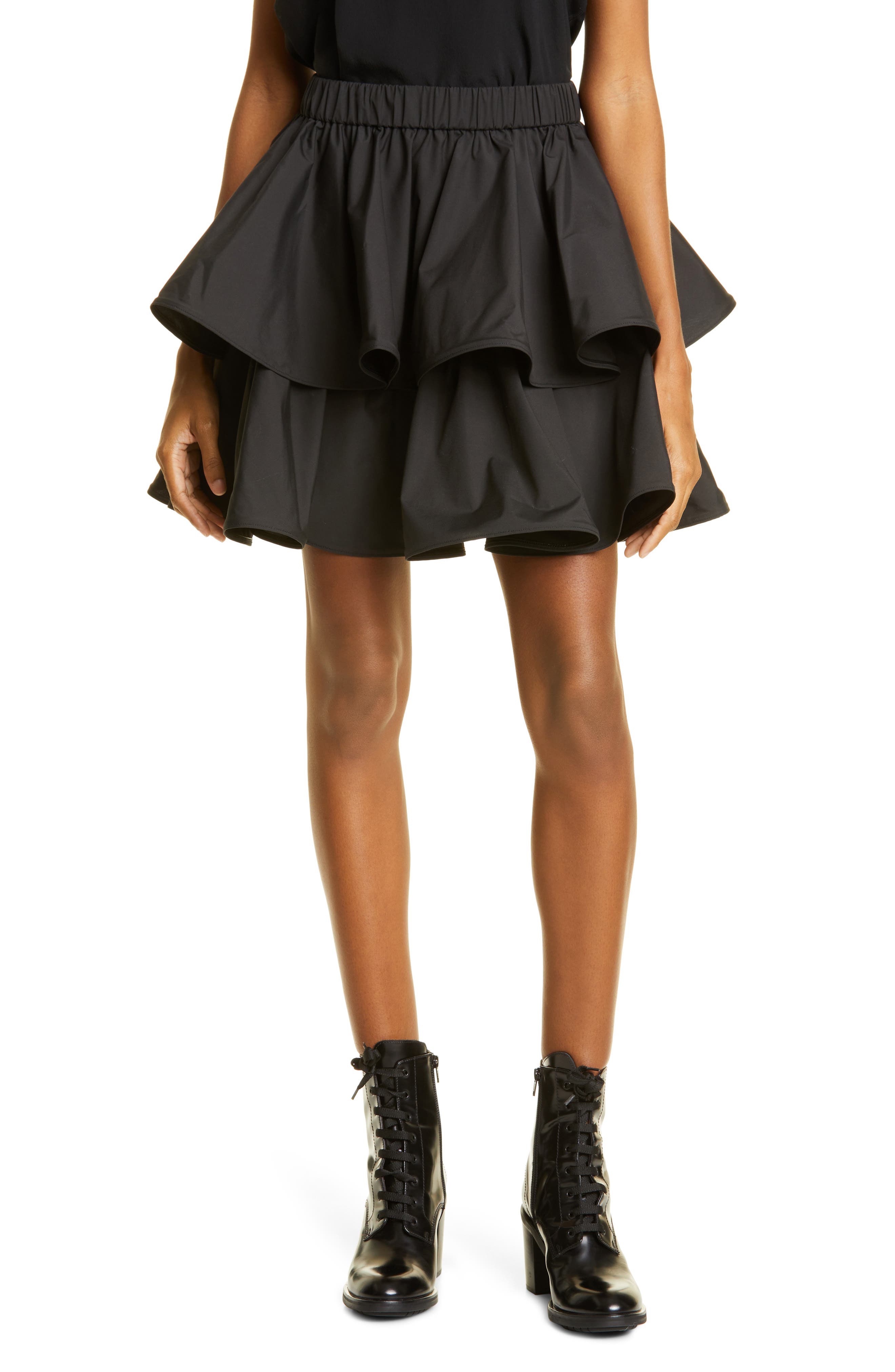 black ruffle skirts