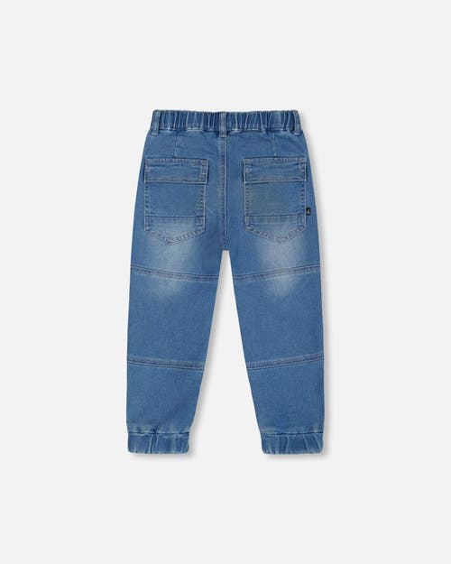 Deux Par Deux Little Boy's French Terry Jogger Pants Light Blue Denim In Light Blue Denim