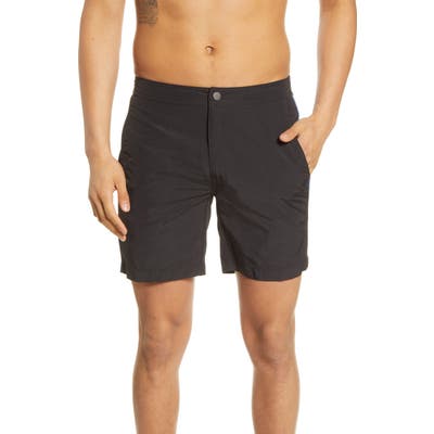 Onia Calder Solid Swim Trunks, Black