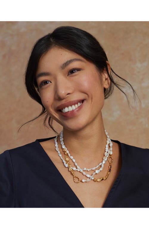 Monica Vinader Keshi 18ct Recycled Yellow Gold-plated Vermeil Sterling Silver And Pearl Necklace In Gold/white
