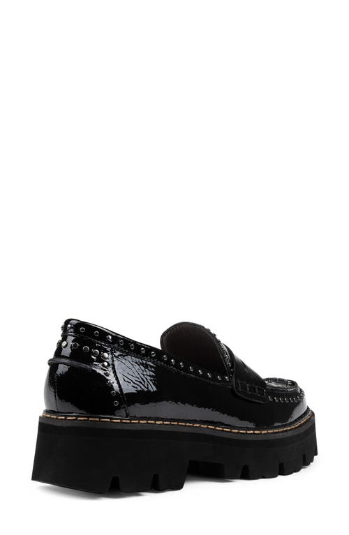 Shop Donald Pliner Massy Platform Penny Loafer In Black