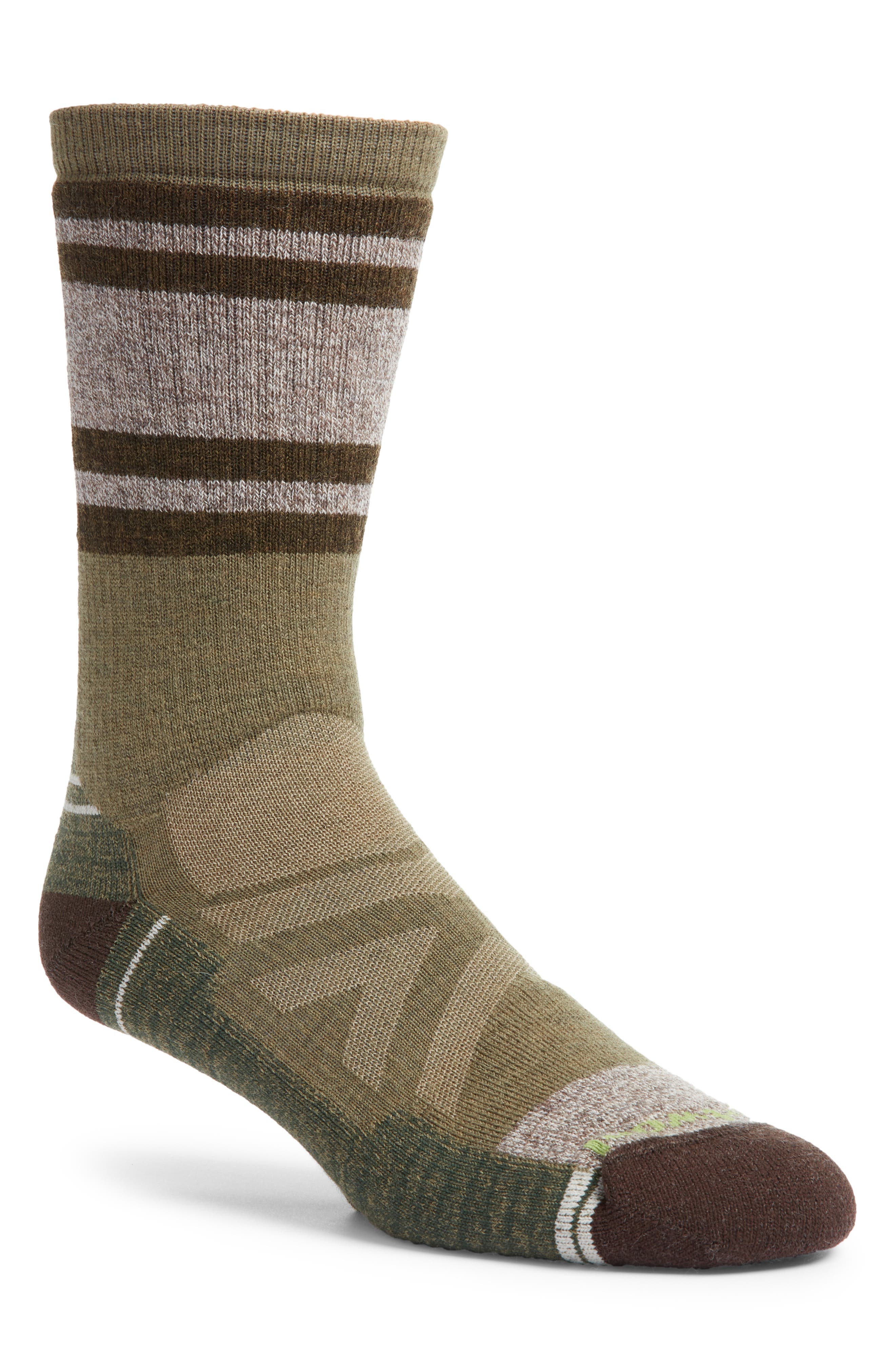 Smartwool Hike Full Cushion Lolo Trail Wool Blend Crew Socks in Winter Moss Cover