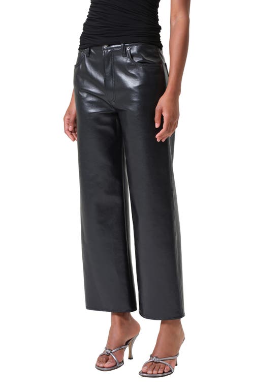 Shop Agolde Ren High Waist Ankle Wide Leg Leather Blend Pants In Detox