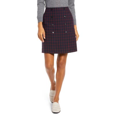 Petite 1901 Double Button Skirt, Blue