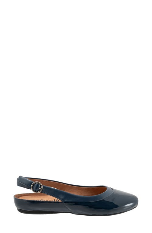 Shop Softwalk ® Sheffield Slingback Flat In Navy Patent