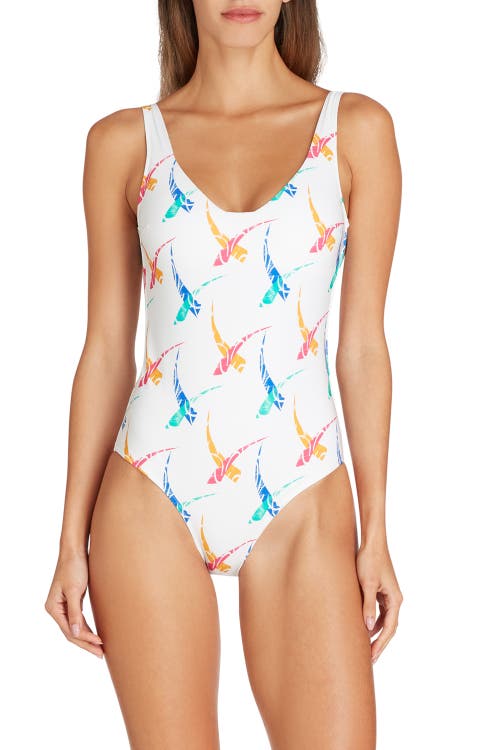 Valimare Verona Printed One-piece Swimsuit In Off White