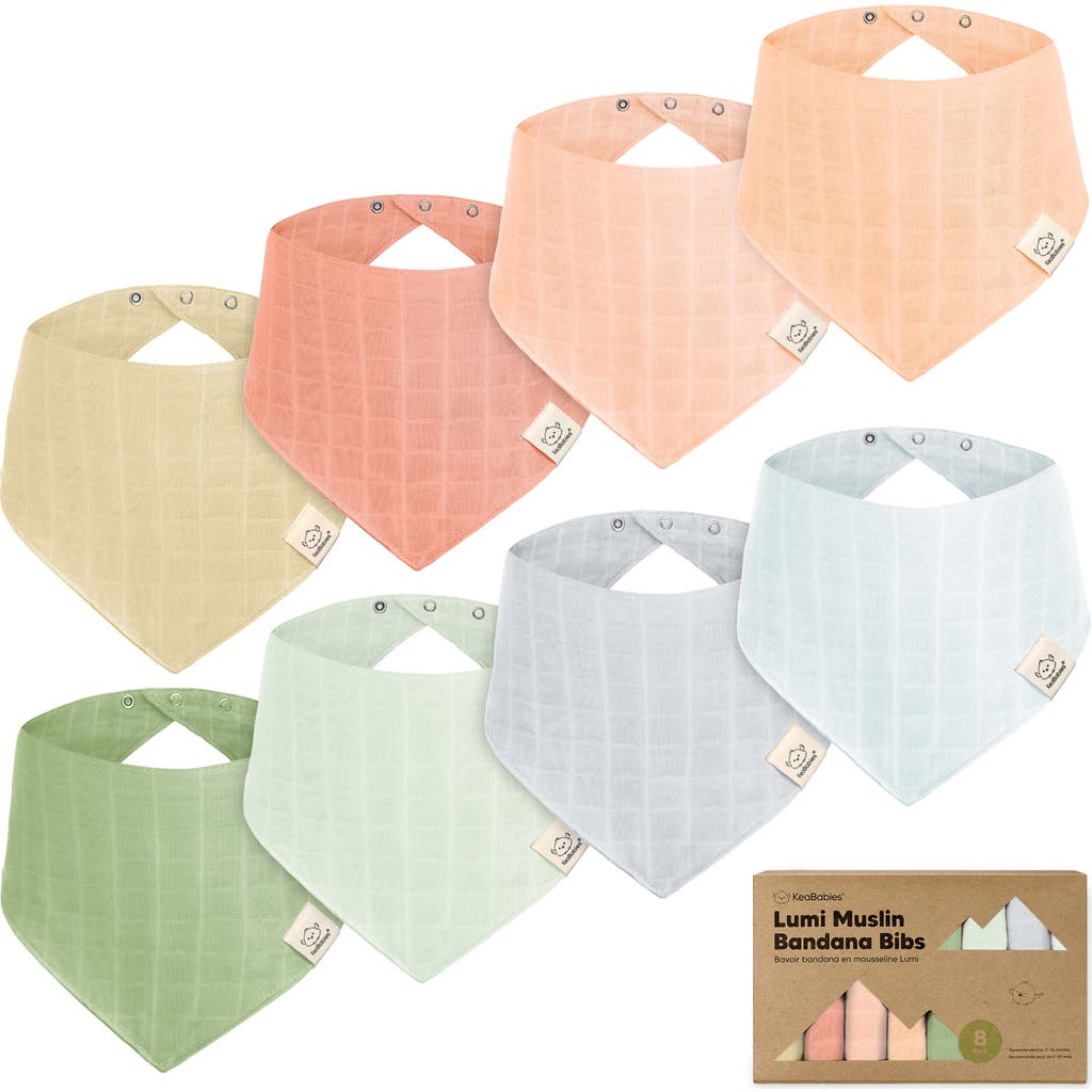 Keababies 8-pack Lumi Muslin Bandana Bibs In Dew
