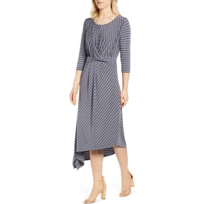 Bobeau Clara Twist Front Asymmetrical Dress, Green