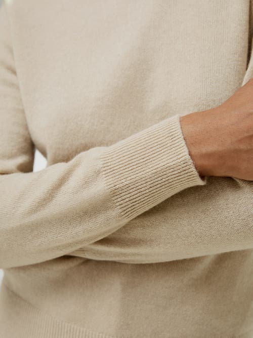 Shop Lilysilk Pure Cashmere Turtleneck Sweater In Beige/khaki