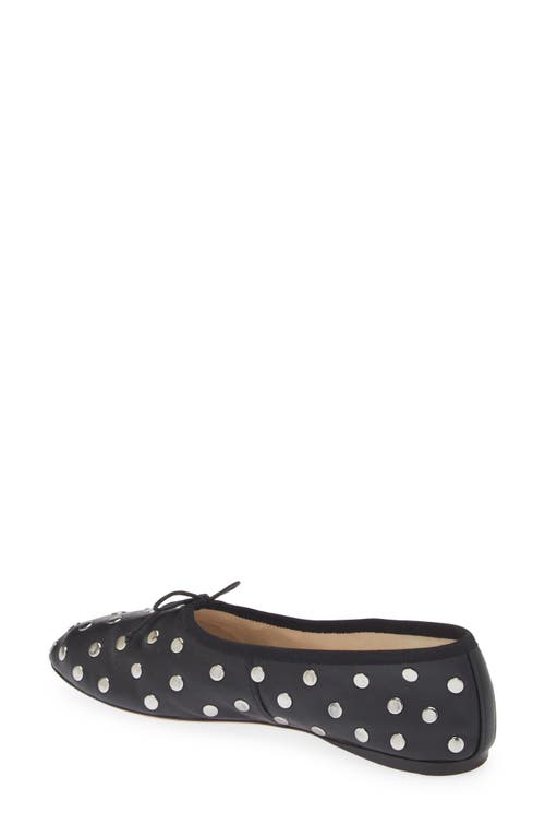 Loeffler Randall Landon Leather Ballet Flats In Black/silver
