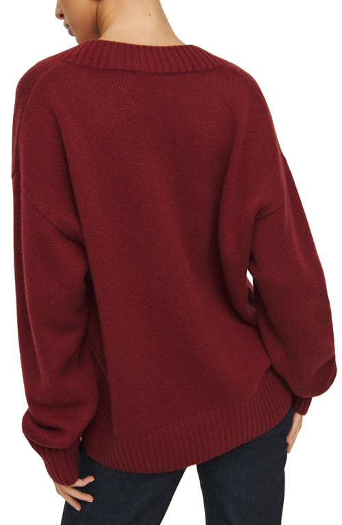 Shop Reformation Jadey Cashmere & Wool V-neck Sweater In Chianti