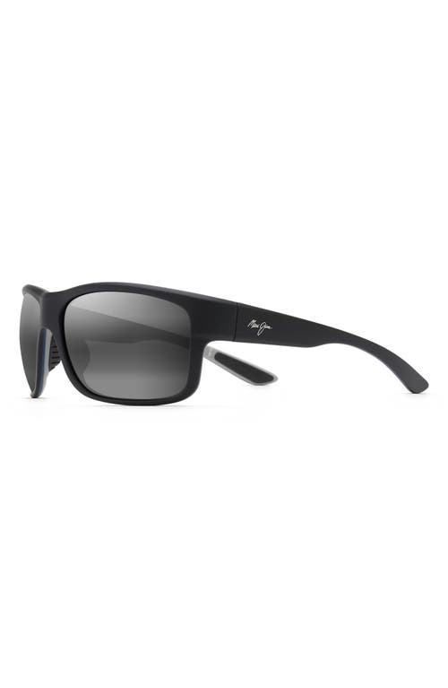 Maui Jim Southern Cross 63mm Ovresize Polarized Sunglasses In Black/grey Gradient