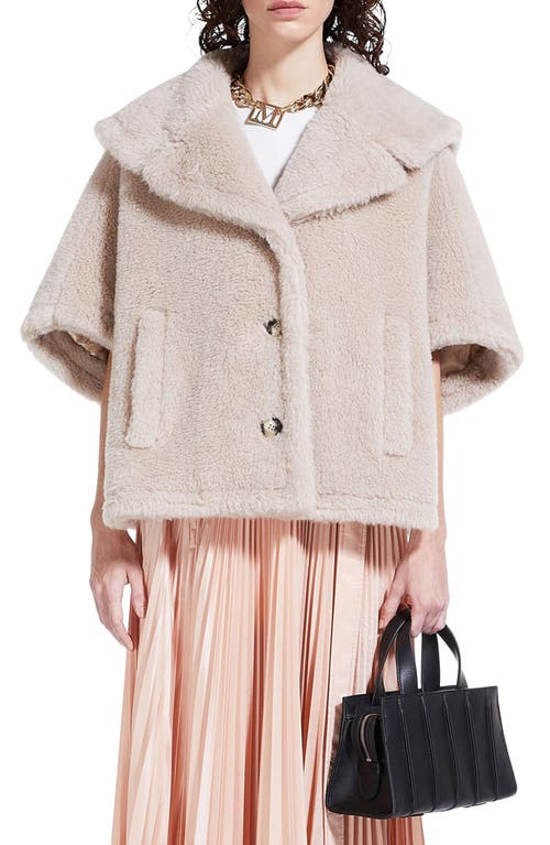 Max Mara Cambusa Alpaca Blend Teddy Jacket in Sand at Nordstrom, Size Small