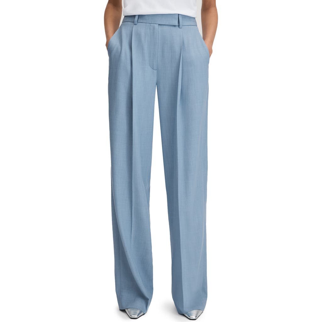 Reiss June High Waist Wide Leg Pants In Blue