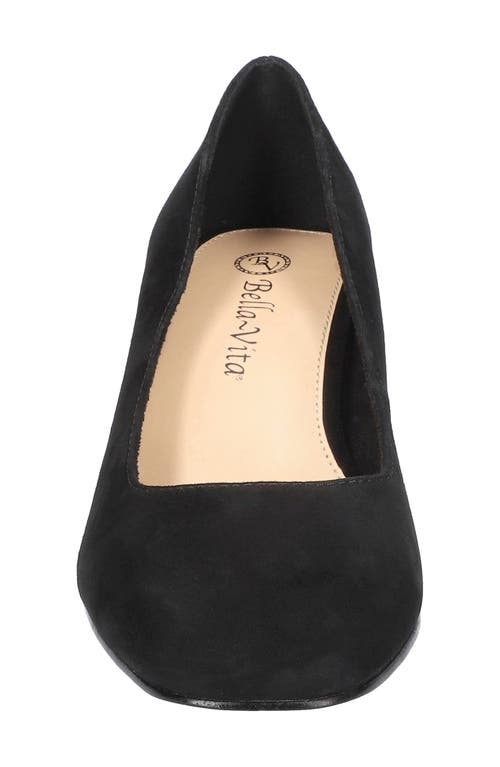 Shop Bella Vita Jillian Square Toe Pump In Black Kidsuede Leather