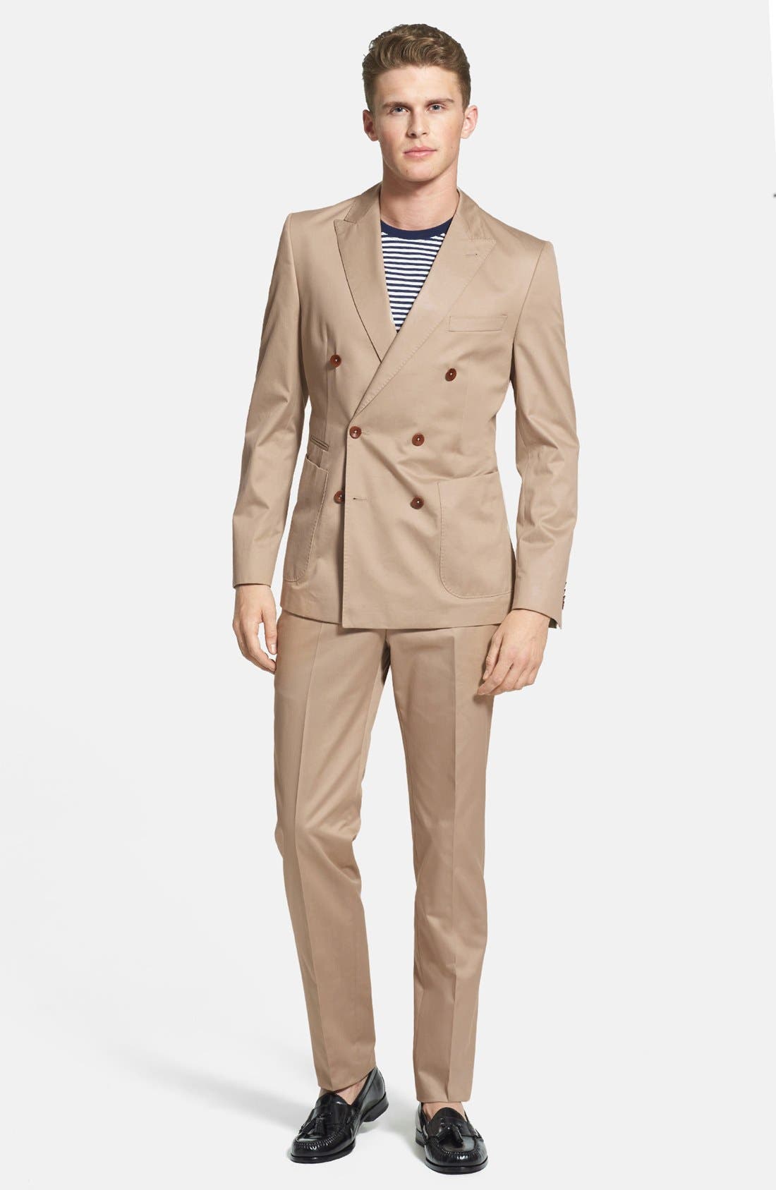 BOSS HUGO BOSS 'Nickson/Knox' Trim Fit Double Breasted Cotton Suit