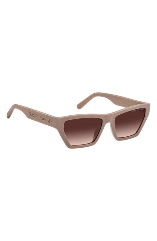 Shop Marc Jacobs 55mm Gradient Cat Eye Sunglasses In Beige/brown Gradient