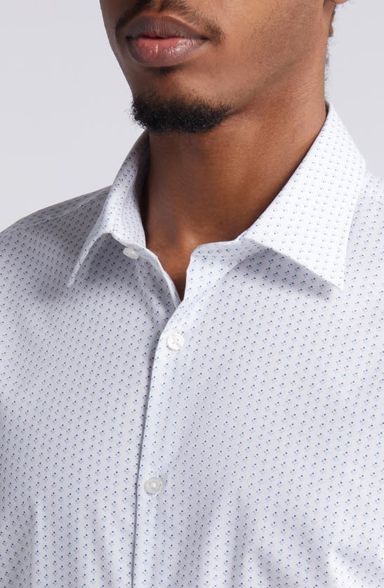 Shop Nordstrom Extra Trim Fit Diamond Pattern Dress Shirt In White - Blue Sqrgeos