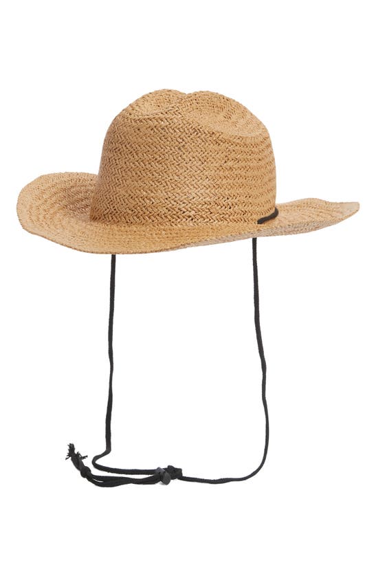Shop Melrose And Market Straw Cowboy Hat In Dark Natural Combo
