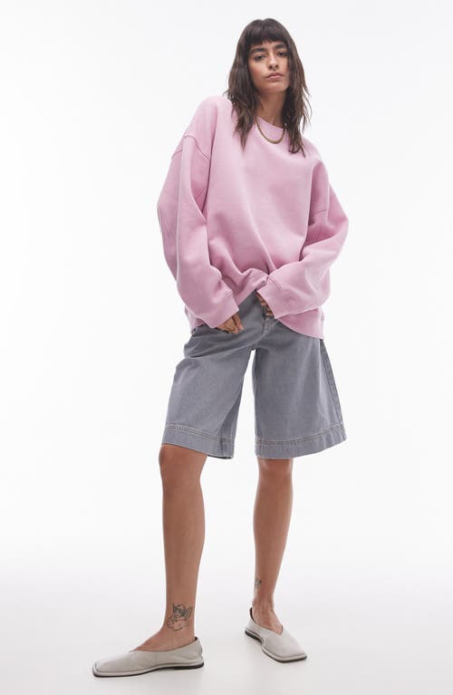 Shop Topshop Premium Seam Sweatshirt In Pink