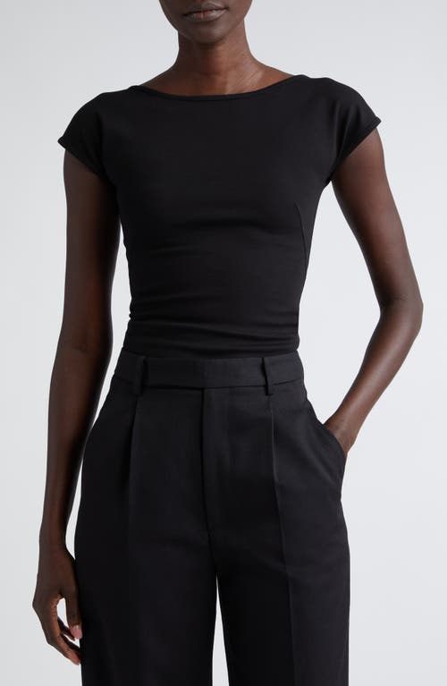 Akris punto Scoop Back Cap Sleeve Jersey Top 009 Black at Nordstrom,