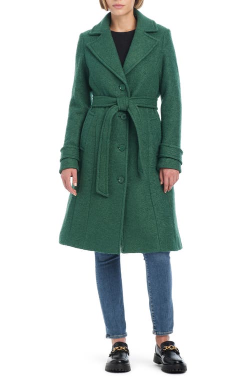 Kate Spade Women's Faux-fur-trim Belted Coat In Velvet Moss
