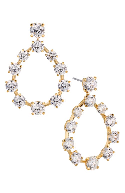 Shop Nadri Halle Teardrop Frontal Hoop Earrings In Gold