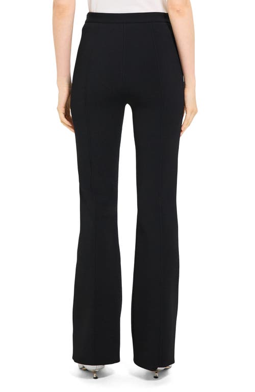 Theory Crepe Cashmere And Wool Flare Pants In Black