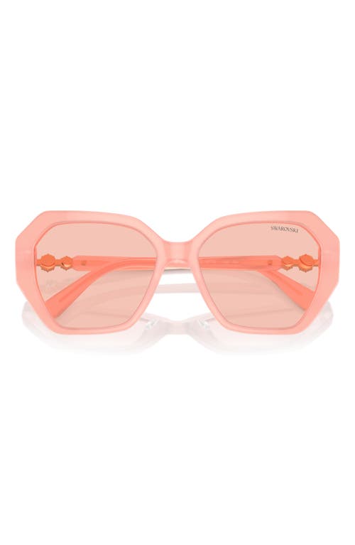 Shop Swarovski 57mm Constella Oval Sunglasses In Pink