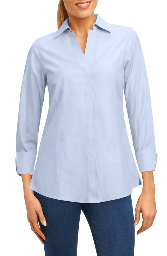 Shop Foxcroft Taylor Fitted Non-iron Shirt In Bluewavednu