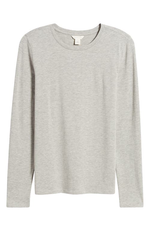 Caslonr Caslon(r) Crewneck Long Sleeve T-shirt In Grey Heather