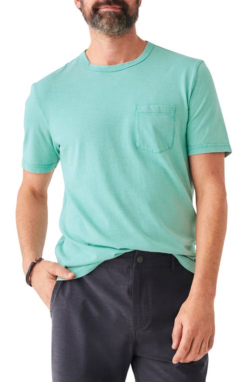 Faherty Sunwashed Pocket Organic Cotton T-Shirt in Lagoon Teal
