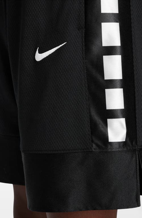 Shop Nike Kids' Dri-fit Elite Basketball Shorts In Black/white