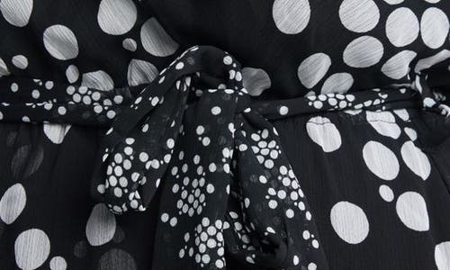 Estelle Dayla Spot Faux Wrap Dress In Black/milk