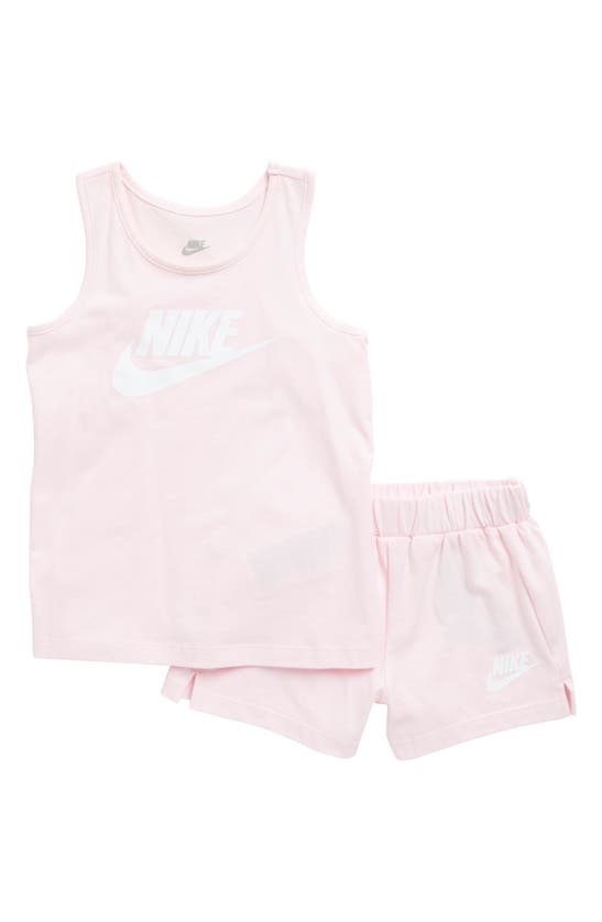 Nike Kids' Club Tank And Jersey Short Set In Pink Foam