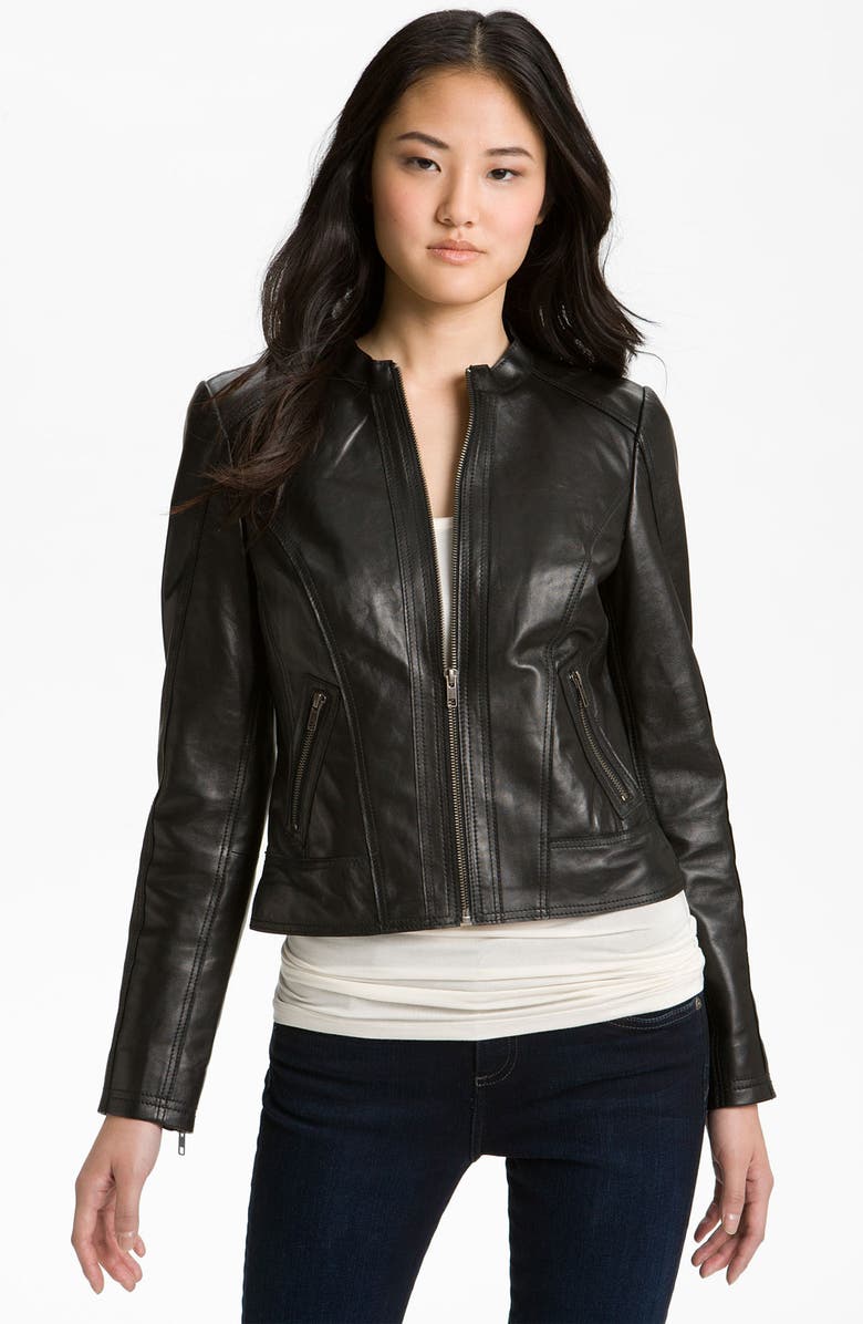 Halogen® Seamed Leather Jacket | Nordstrom