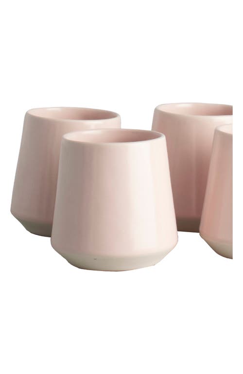 Shop Fable The Cups Set Of 4 Cups In Blush Pink