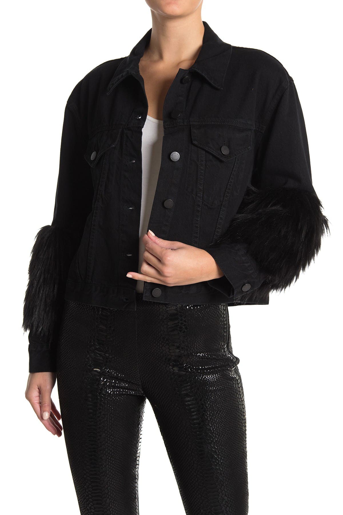 alice olivia faux fur jacket